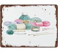 Bonoff This Is My Happy Placecraft Room Art Knitting Crochet Yarnunique Vintage Decor Poster Wall Art Decor Metal Sign Poster 20 x 30 cm