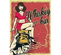 Bonoff Whiskey Bar 1991 Targa creativa in metallo divertente novità targa vintage decorazione da parete per casa porta giardino bar ristorante caffetteria ufficio negozio bar club cartello regalo 30,5