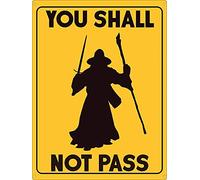 Bonoff You Shall Not Pass, cartello vintage in metallo e alluminio da parete, decorazione antica, per anniversario, compleanno, Natale, inaugurazione della casa, 30,5 x 40,6 cm