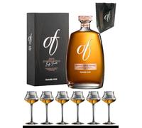 Bonollo Grappa di Amarone Barrique 0,70cl con Set 6 Calici da Degustazione Tulipano in Vetro marcato Of Bonollo in elegante shopper serigrafata