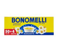 Bonomelli Camomilla Setacciata, 50 Filtri + 4 gratis, Rilassante e Digestiva, dal Gusto Unico (81g)