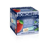 Bonomelli - Infusi Fruttosi, Mela e Mirtillo, Confezione da 12 Filtri, Infusione a Caldo e a Freddo, Ingredienti 100% Naturali (24g)