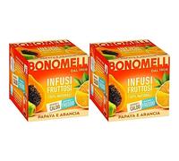 Bonomelli Infusi Fruttosi, Papaya e Arancia, Confezione da 24 Filtri, Gusto Esotico e Fresco, Infusione a Caldo e a Freddo, Ingredienti 100% Naturali