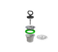 Bonomini Piletta per lavello cucina 1944MG64B0 1 1/2 con maniglia e tappo Bianco