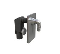 Bonomini Compact sifone ad incasso per lavatrice in PP nero con placca cromata