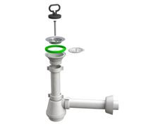 BONOMINI 371-B1316-40230 Sifone lavello a fiasca Magnum a Una Via 1" 1/2 40x230mm, Multicolore