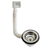 Bonomini PILETTA BASKET IN PVC BIANCA CON TROPPO PIENO PER LAVELLI - 1"1/2 x Diam. 90