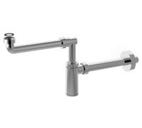 BONOMINI SIFONE CILINDRICO KING SALVA SPAZIO PER LAVABO IN ABS CROMATO 1"1/4 D32