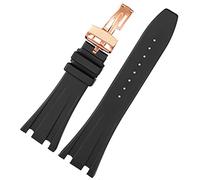 BONOOL Cinturino in gomma siliconica nera per Audemars per cinturino Piguet 28mm Orologio AP Band Bracciale da uomo con fibbia a farfalla strumenti