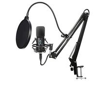 BONOOL Kit microfono a sospensione professionale per trasmissione in streaming live, set di microfoni a condensatore per registrazione audio