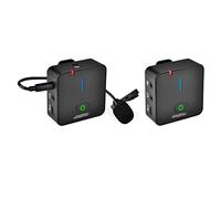 BONOOL Microfono lavalier con registrazione 2.4G, ricevitore e trasmettitore per microfono, per video con fotocamera per smartphone