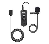 BONOOL Microfono lavalier con spina tipo C con interruttore a 6 effetti sonori Cavo da 1,2 m per smartphone Android Canto Chat Registrazione Vlog