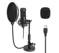 BONOOL Microfono USB da tavolo Microfono a condensatore da studio per PC Computer Registrazione in streaming Filtro per supporto microfono
