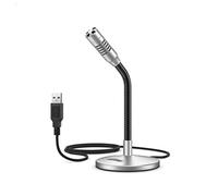 BONOOL Mini microfono USB a collo di cigno per computer e laptop Plug&Play Ideale per giochi, streaming, voiceover