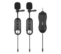 BONOOL Sistema microfonico ricaricabile Lavalier con risvolto, microfono lungo 20 metri