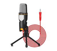 BONOOL Supporto per microfono, microfono professionale a condensatore per registrazione con jack da 3,5 mm compatibile con PC, telefono portatile