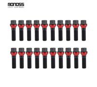 BONOSS 20pz 42mm Bulloni Ruota Borchia 14x1,5 Nero Viti Dado per Volvo V60 V7...