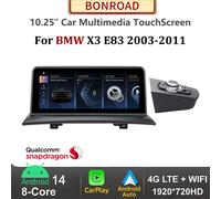 Bonroad 10.25'' Qualcomm 8G+128G Wireless CarPlay Android 14 Autoradio per BMW X3 E83 2003-2011 Navigazione GPS Lettore Multimediale