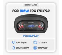 BONROAD Cruscotto Digitale da 12.3 Pollici Per BMW Serie 3 E90 E91 E92 E93 CCC CIC LCD Cruscotto Cluster Lettore Multimediale per Auto Black