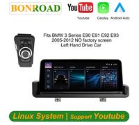 Bonroad Display da 10,25 pollici con Linux, Carplay e Android Auto, YouTube per BMW Serie 3 E90 E91 E92 E93 2005-2012, Autoradio Multimediale