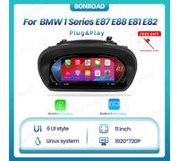 Bonroad Linux 11 Pollici 1920*720P Wireless Carplay Android Mirroring Strumento Digitale Cluster Per BMW Serie 1 E87 E88 E81 E82 Cruscotto Auto Tachimetro Pannello di Visualizzazione Cockpit Airplay