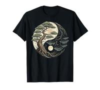 Bonsai Albero Yin Yang Simbolo della Pace Giappone Meditazione Zen Maglietta