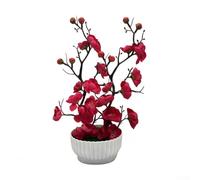 Bonsai artificiale a basso sforzo, per una bellezza costante degli interni, resiste allo sbiadimento e mantiene la forma nel tempo (rosso brillante)