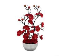 Bonsai artificiale a basso sforzo per una bellezza costante in interni, resiste allo sbiadimento e mantiene la forma nel tempo (rosso)