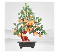 Bonsai artificiale Bonsai artificiali Intaglio di giada Zucca di giada Bonsai Espositore da scrivania Fengshui Town House Ornamenti fortunati for la casa, ufficio Ornamenti bonsai Albero di bonsai art