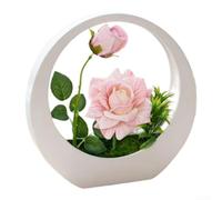 Bonsai artificiale da appendere, 28 cm, bianco | Supporto da parete salvaspazio, elegante fiore bianco, dimensioni 28 x 28 cm, decorazione per soggiorno e balcone