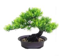 Bonsai artificiale in pino per interni, in ambienti di lavoro, case, studi, con struttura in plastica che non sbiadisce (A)