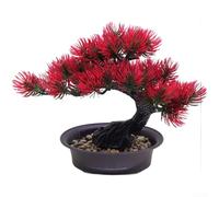 Bonsai artificiale in pino per interni, in ambienti di lavoro, case, studi, con struttura in plastica che non sbiadisce (B)