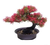 Bonsai artificiale in pino per interni, in ambienti di lavoro, case, studi, con struttura in plastica che non sbiadisce (G)