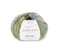 BONSAI By Concept di Katia gomitoli da 50 grammi e 140 metri (204 - Blu-Arancione-Giallo limone)