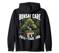 Bonsai Care è un lavoro a tempo pieno Grafica dell'albero di bonsai giapponese Felpa con Cappuccio