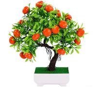 Bonsai da frutta artificiale, 26 cm, decorazione realistica in plastica | Costruzione in plastica, resiste allo sbiadimento e ai danni, uso interno a lungo termine, mantiene un aspetto fresco tutto