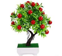 Bonsai da frutta artificiale, 26 cm, decorazione realistica in plastica | Costruzione in plastica, resiste allo sbiadimento e ai danni, uso interno a lungo termine, mantiene un aspetto fresco tutto