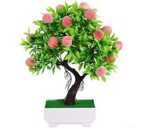 Bonsai da frutta artificiale, 26 cm, decorazione realistica in plastica | Costruzione in plastica, resiste allo sbiadimento e ai danni, uso interno a lungo termine, mantiene un aspetto fresco tutto