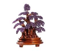 Bonsai di cristallo Ornamenti for attrarre ricchezza con albero di pietre preziose, decorazioni for la fortuna in cristallo for ufficio domestico Decorazione dell'albero di pietre preziose(Purple)