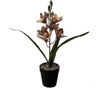 Bonsai di magnolia artificiale realistica con 6 fiori e dettagli stampati in 3D per fotografia di matrimonio o decorazione del soggiorno, 38 cm (giallo marrone)