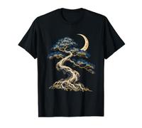 Bonsai e Luna Mezzaluna Maglietta con Stampa Grafica Economica