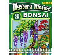 Bonsai Mystery Mosaics Color by Number: 50 Pixel Art for Relaxation and Fun