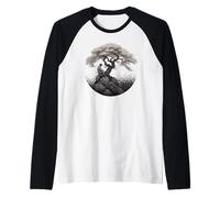 Bonsai nella natura spirituale buddista zen giapponese Maglia con Maniche Raglan