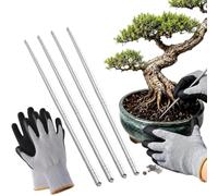 Bonsai Repotting Tool Set - 4 pezzi in acciaio Rustproof Tools - Kit | Gardening Root Pick Tool Succulents, Potted Potted Pot, Garden, Patio, Lawn, Balcony, Yard, Terrace, Outdoor, Fence, Park