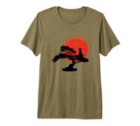Bonsai Tree Funny Cat Sun Graphic Maglietta Premium