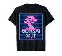 Bonsai Tree Giapponese Zen Aesthetic Synthwave Vaporwave Maglietta