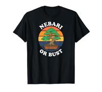 Bonsai Tree Nebari Or Bust Vintage Sunset Gardening Maglietta