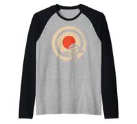 Bonsai Tree Samurai Art in Japanese Zen Buddhist Enso Circle Maglia con Maniche Raglan