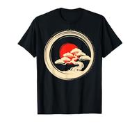 Bonsai Tree Samurai Art in Japanese Zen Buddhist Enso Circle Maglietta