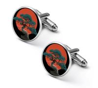 Bonsai1 and Tree - Gemelli divertenti da uomo, alla moda, accessori per camicia, per matrimoni e affari, 2.0cm, Metallo, Non pietra preziosa